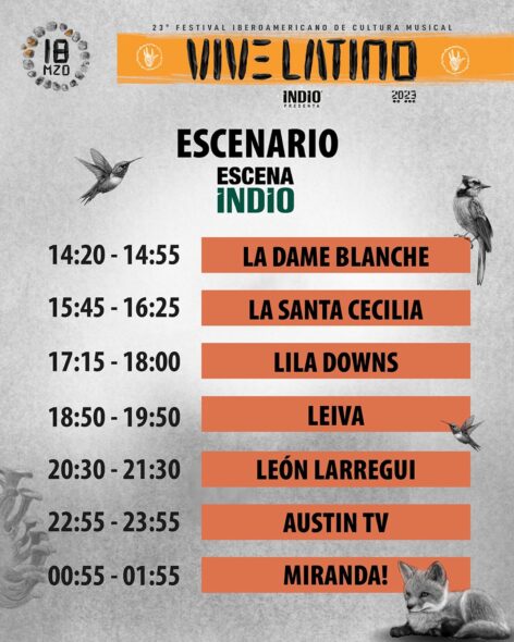 Horarios sábado 18 de marzo Vive Latino 2023
