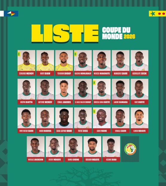 Lista oficial de Senegal para el Mundial 2026