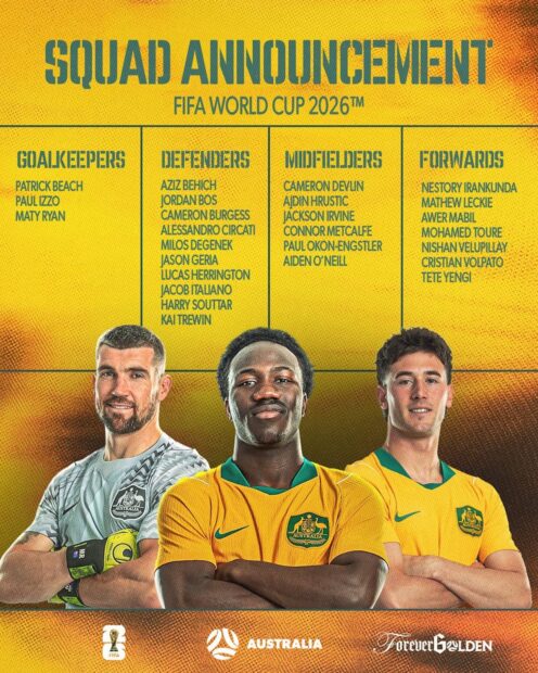 lista oficial de Australia para el Mundial 2026